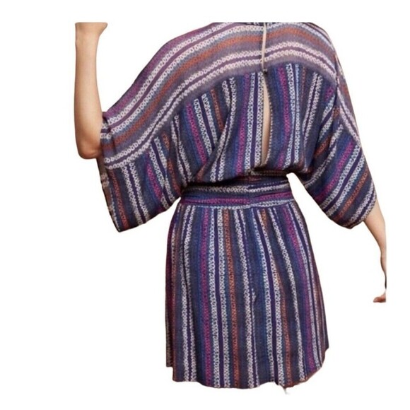 Anthropologie Maeve The Somerset purple women Blue mini 3/4 Dress size 6‎ - Picture 2 of 13